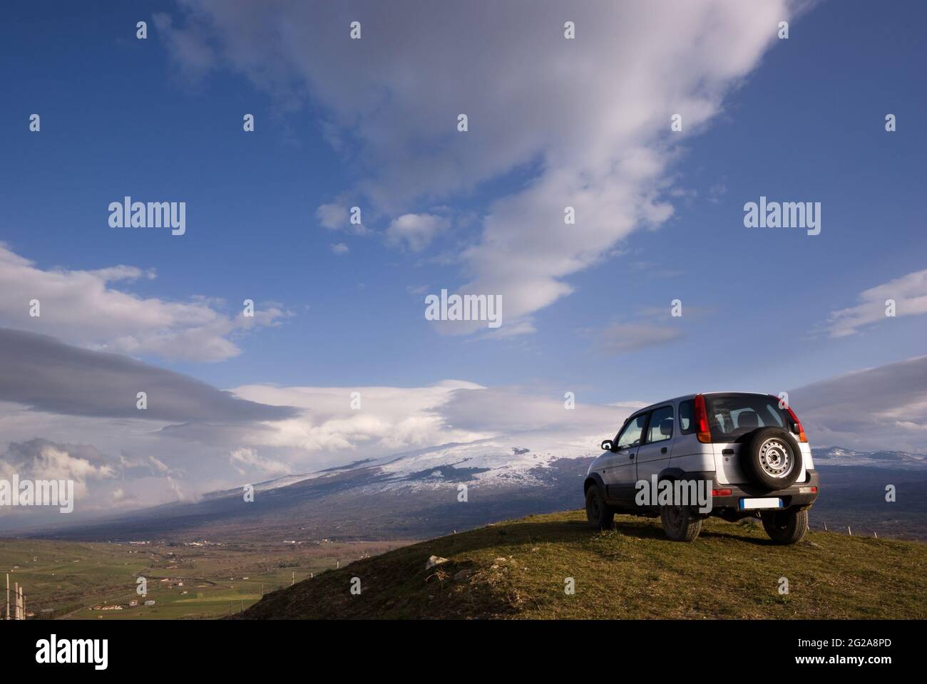 cloudscape for one vehicle off-road Stock Photo