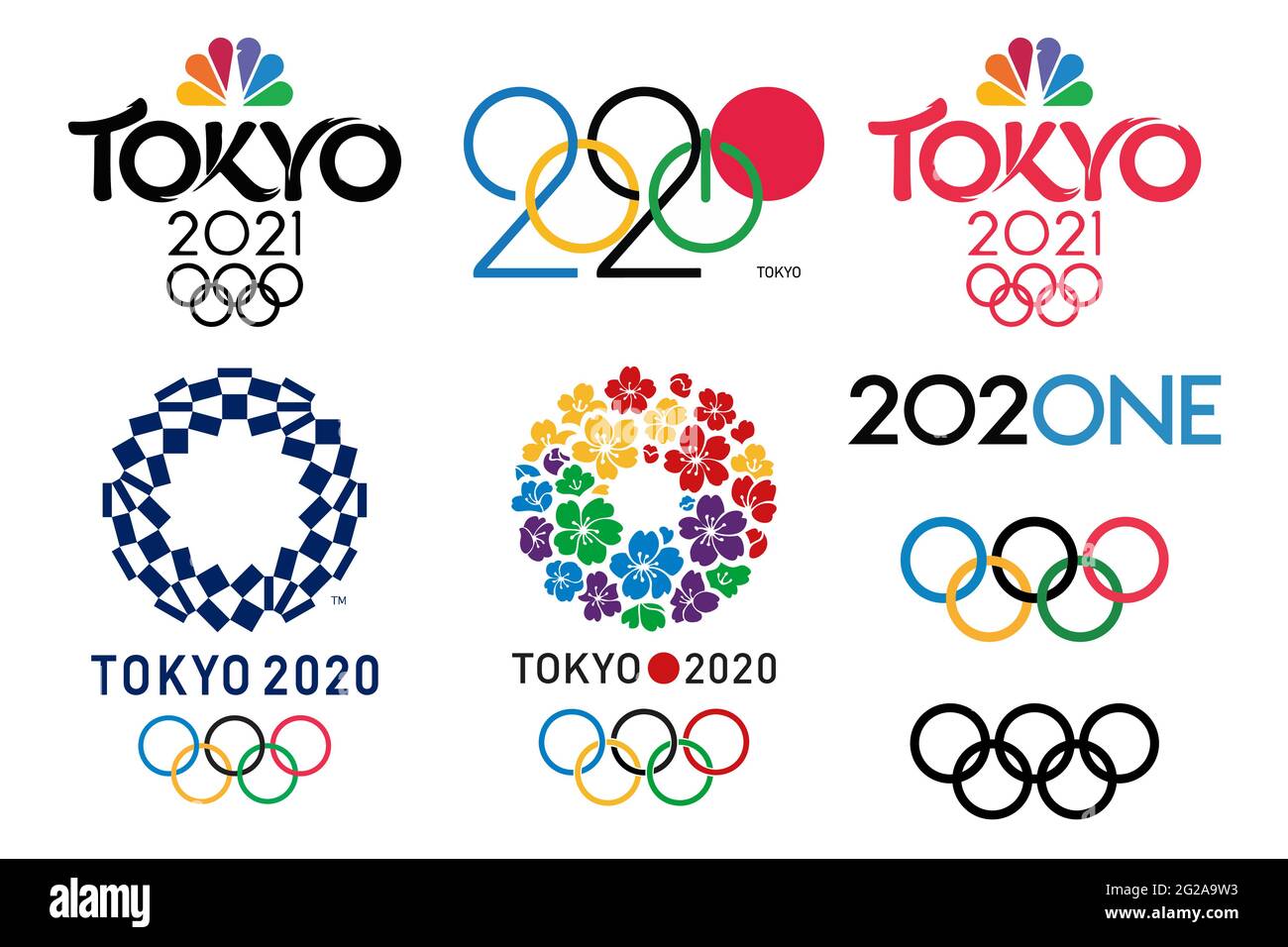 Set of logos Olympic Games 2021. Stock Vector