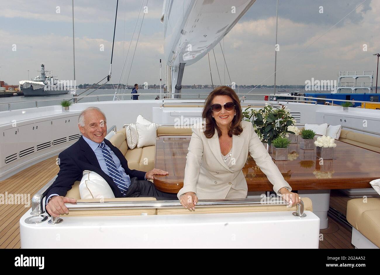 JOE VITTORIA AND HIS WIFE LUCIANA ABOARD MIRABELLA V THE WORLD LARGEST