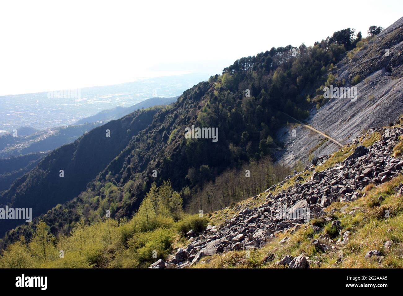 fantastic landscape valley of Monte Pasquilio and the Apuan Alps on the summit Stock Photo