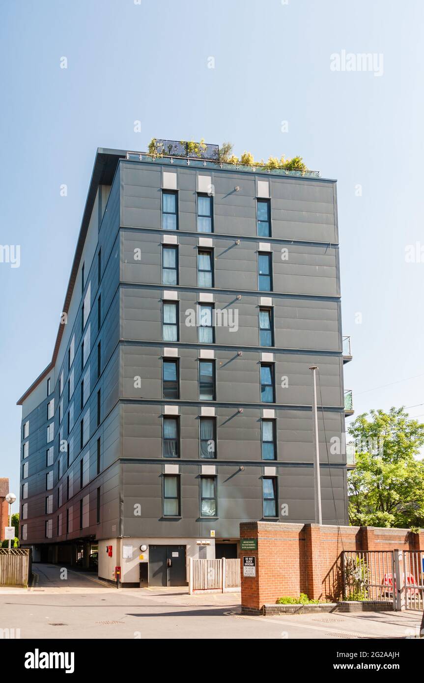 Victor CourtHousing complex, Modern apartment homes in blocks high rise buildings Stock Photo