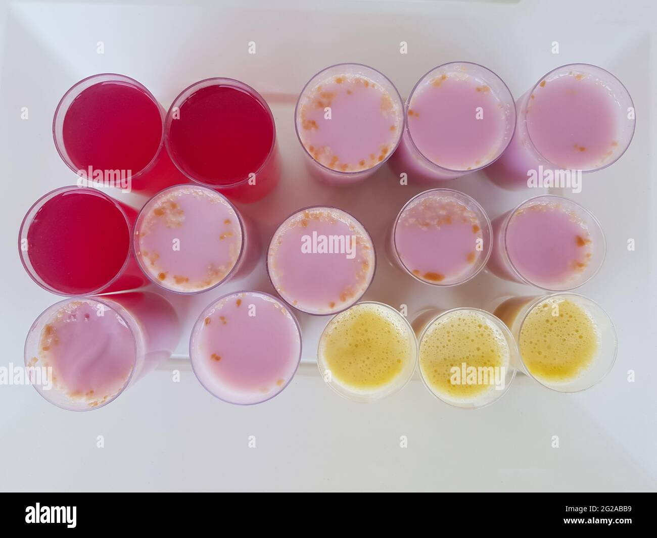 Top view of cups with colorful pudding and gelatin Stock Photo Alamy