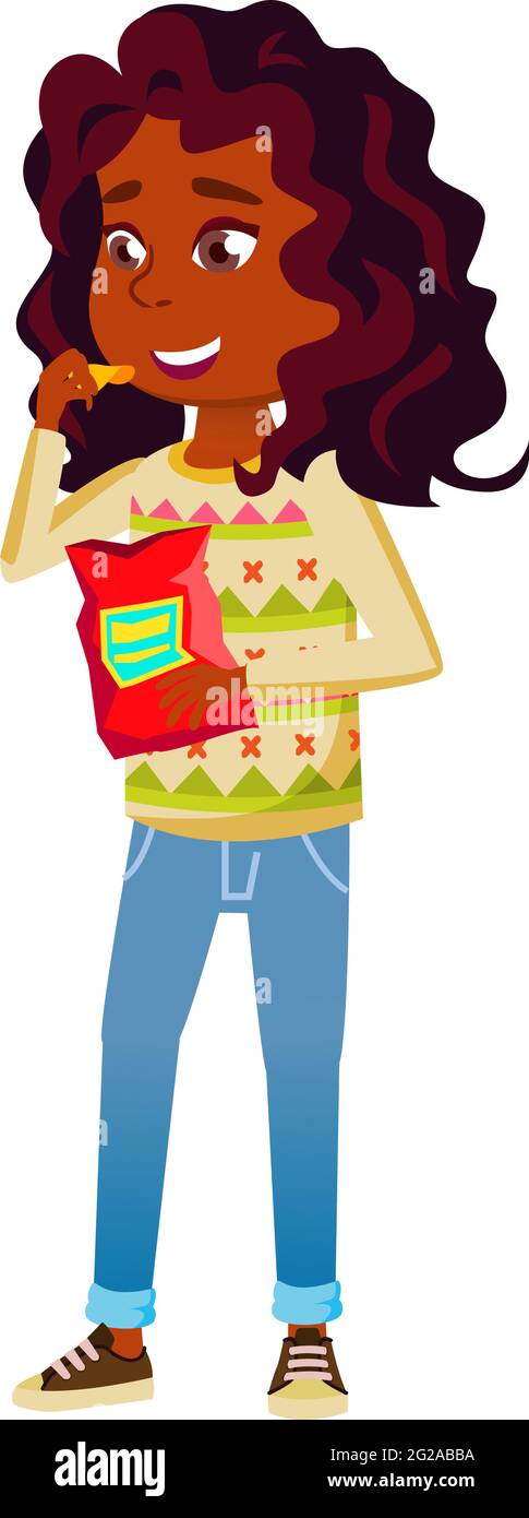 happy african girl kid eating chips cartoon vector Stock Vector Image & Art - Alamy happy african girl kid eating chips cartoon vector Stock Vector Image & Art - Alamy