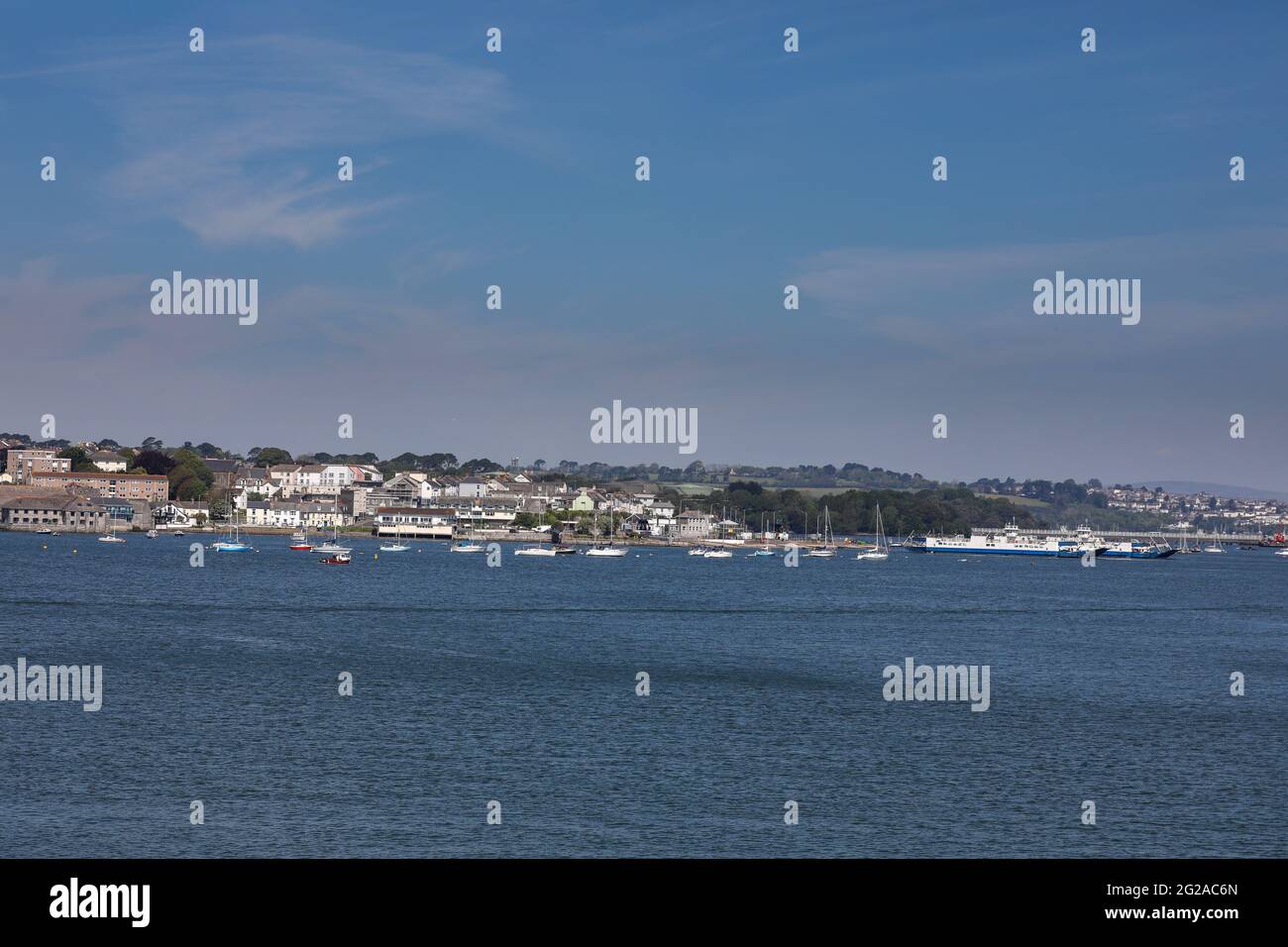 Torpoint and the ferry, Cornwall, England Stock Photo