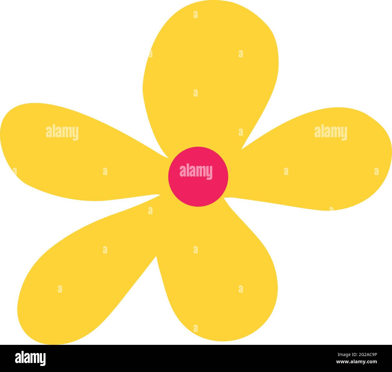 Yellow field flower. Vector illustration in the doodle style Stock Vector