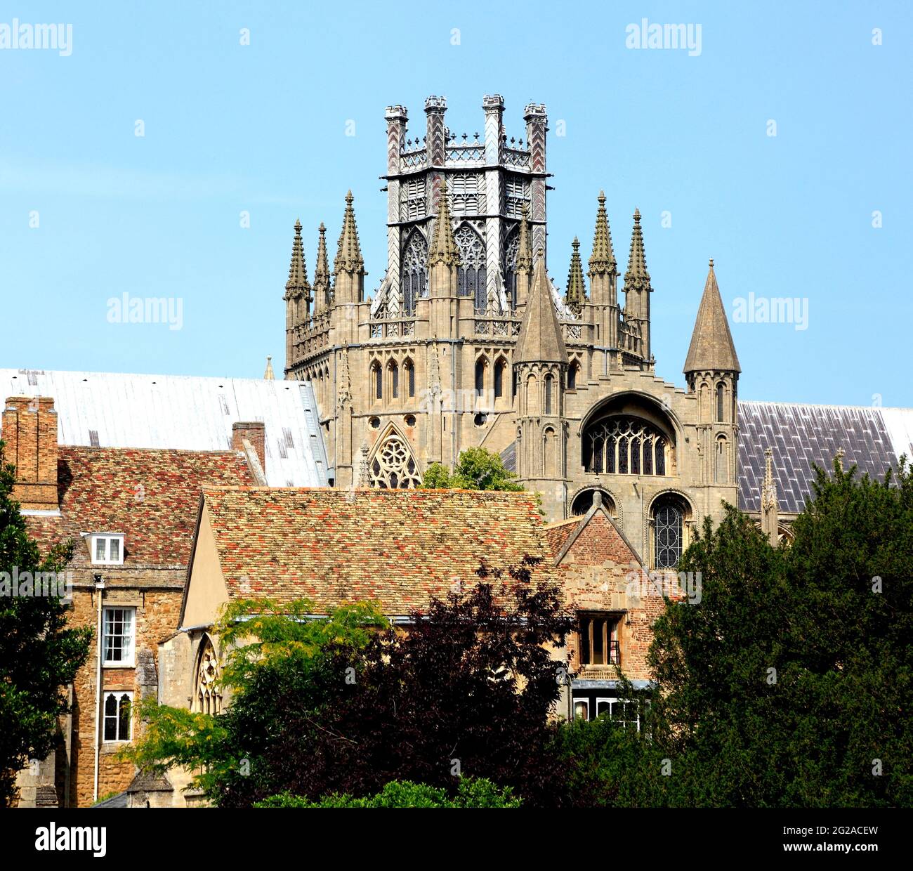 Ely Cathedral, Octagon and Lantern towers, Cambridgeshire, medieval, architecture, England, UK Stock Photo