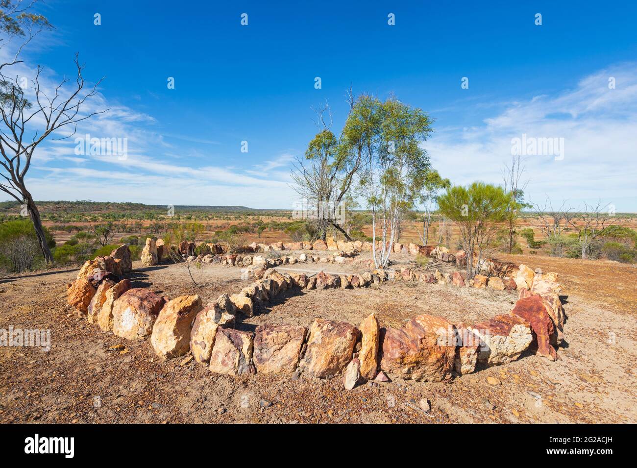 The ancient sacred stone Healing Circle, near Aramac, Central