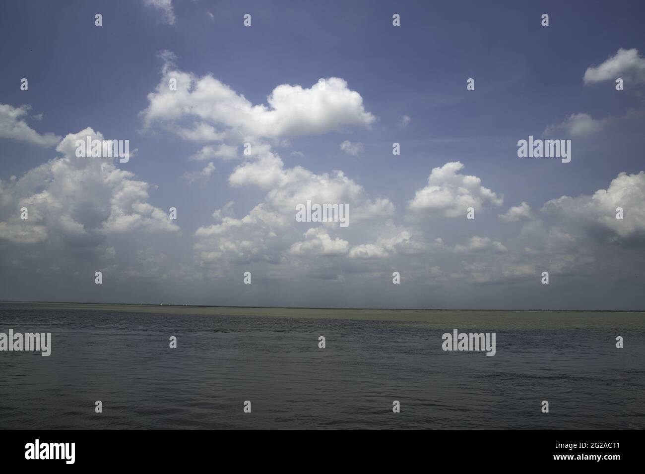 Landscape of the sea under a blue cloudy sky in the daytime - great for ...