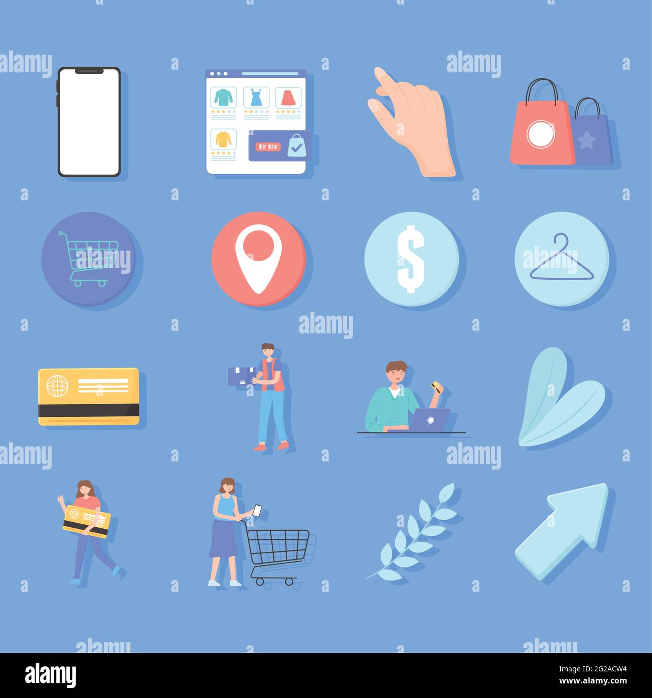 ecommerce shopping set Stock Vector Image & Art - Alamy