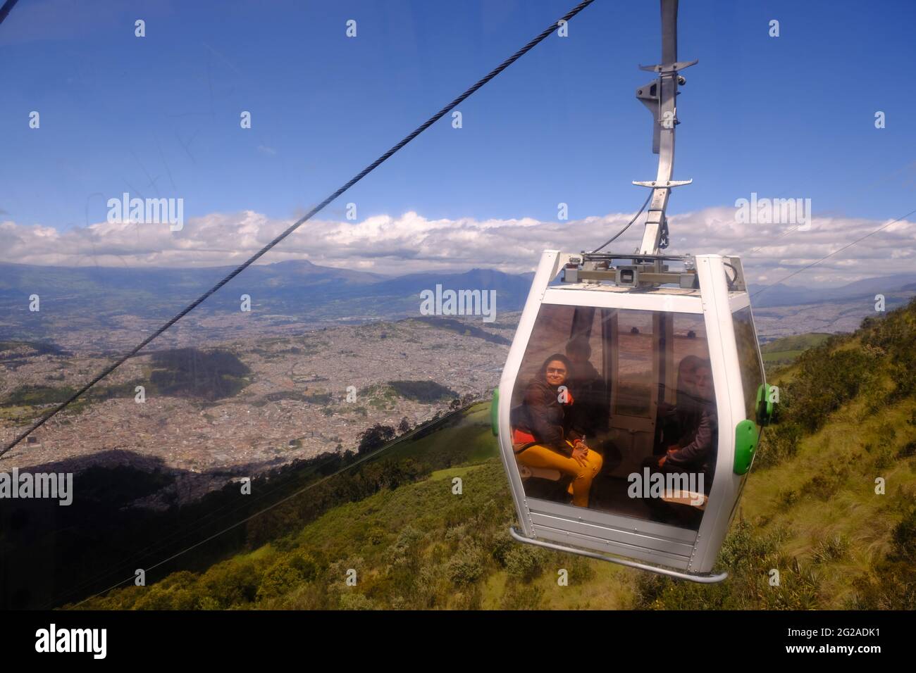 Ecuador Quito - TeleferiQo to Pichincha Volcano Gondola of the TeleferiQo Stock Photo