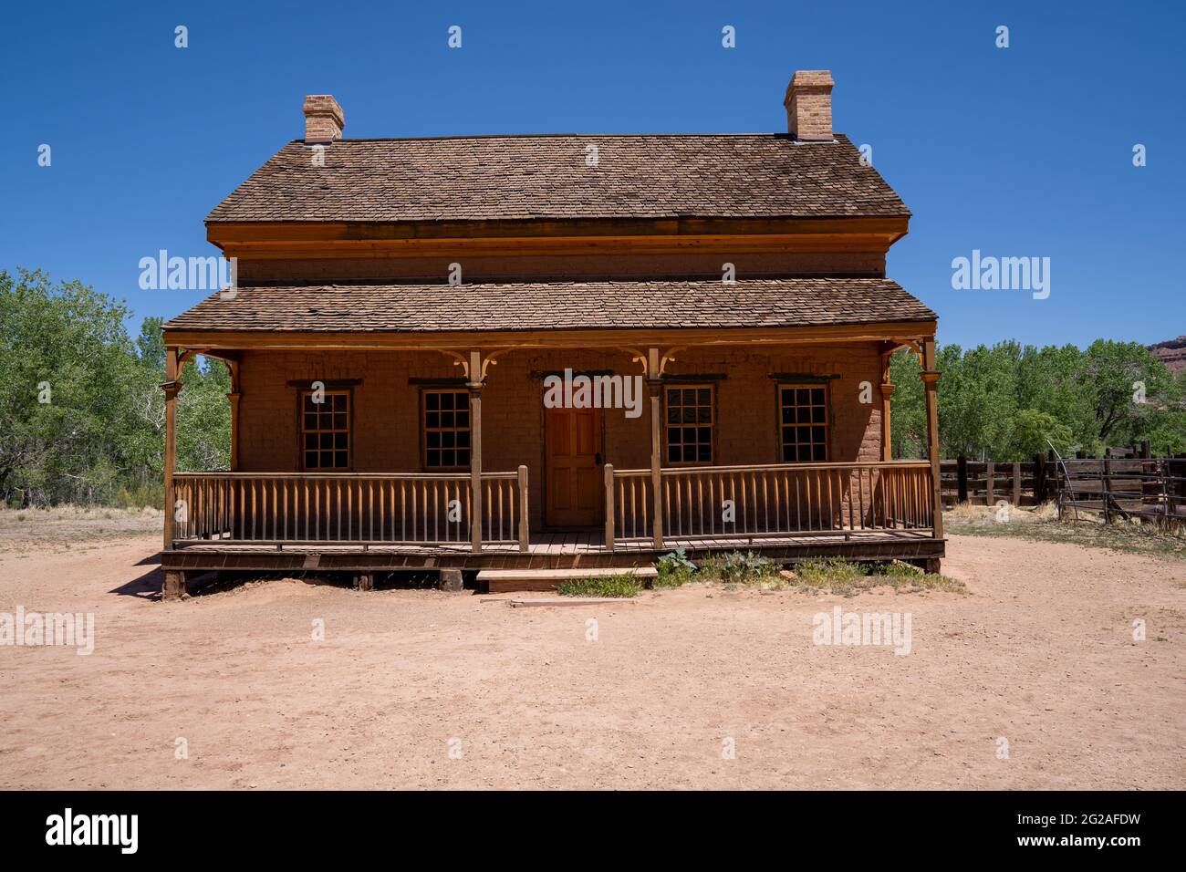 View of an abandoned home in the ghost town of Grafton, Utah Stock Photo