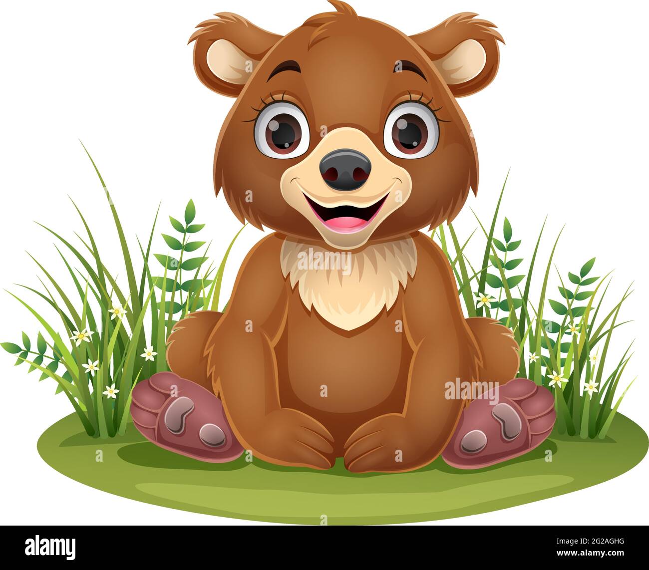 Cartoon baby brown bear sitting in the grass Stock Vector Image & Art - Alamy Cartoon baby brown bear sitting in the grass Stock Vector Image & Art - Alamy