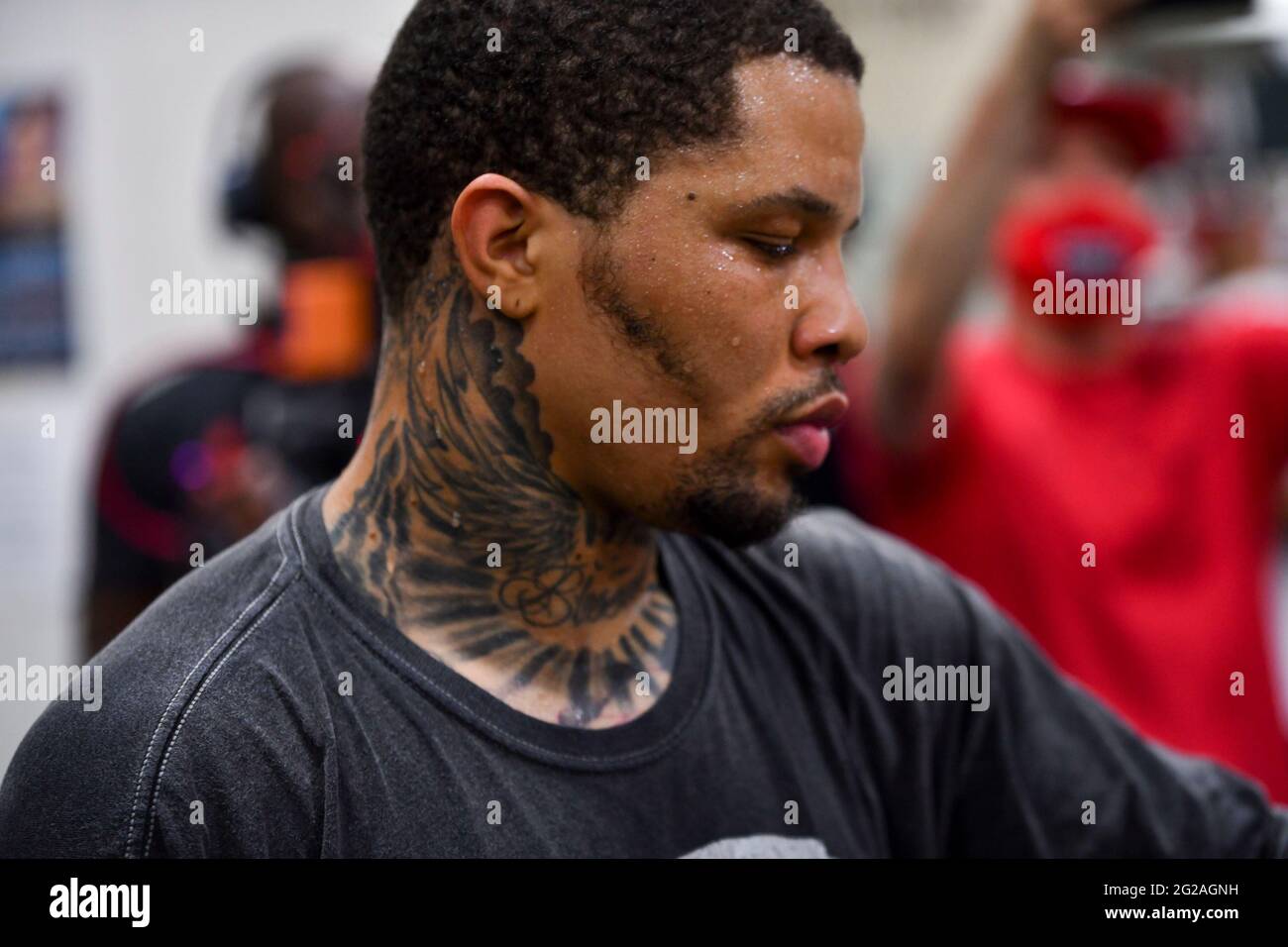 Las Vegas NV, USA. 09th June, 2021. Gervonta Davis Media workout at Mayweather Boxing Club in