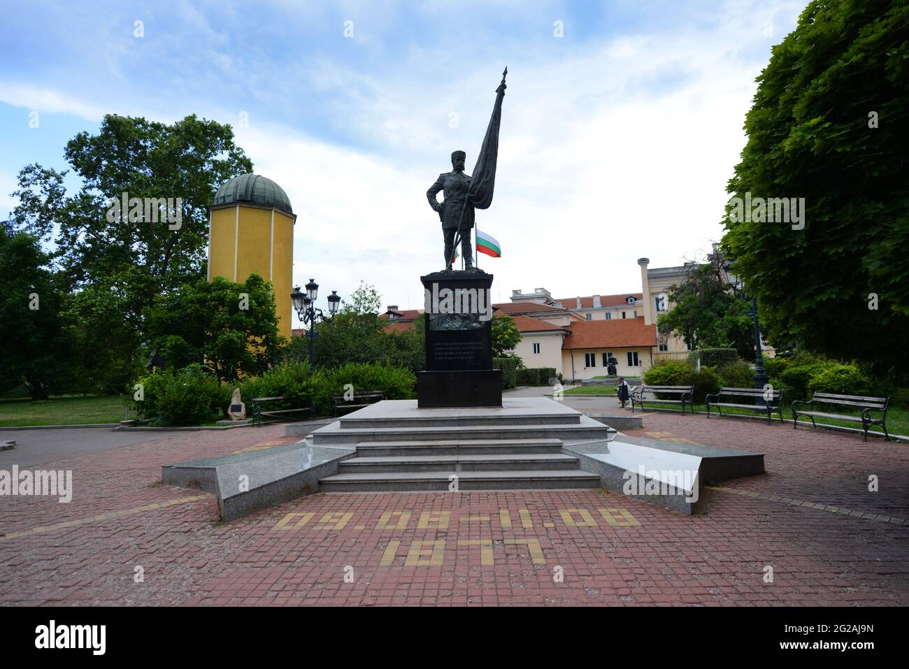 Monument of Bulgarian volunteers in Sofia, Bulgaria. Stock Photo