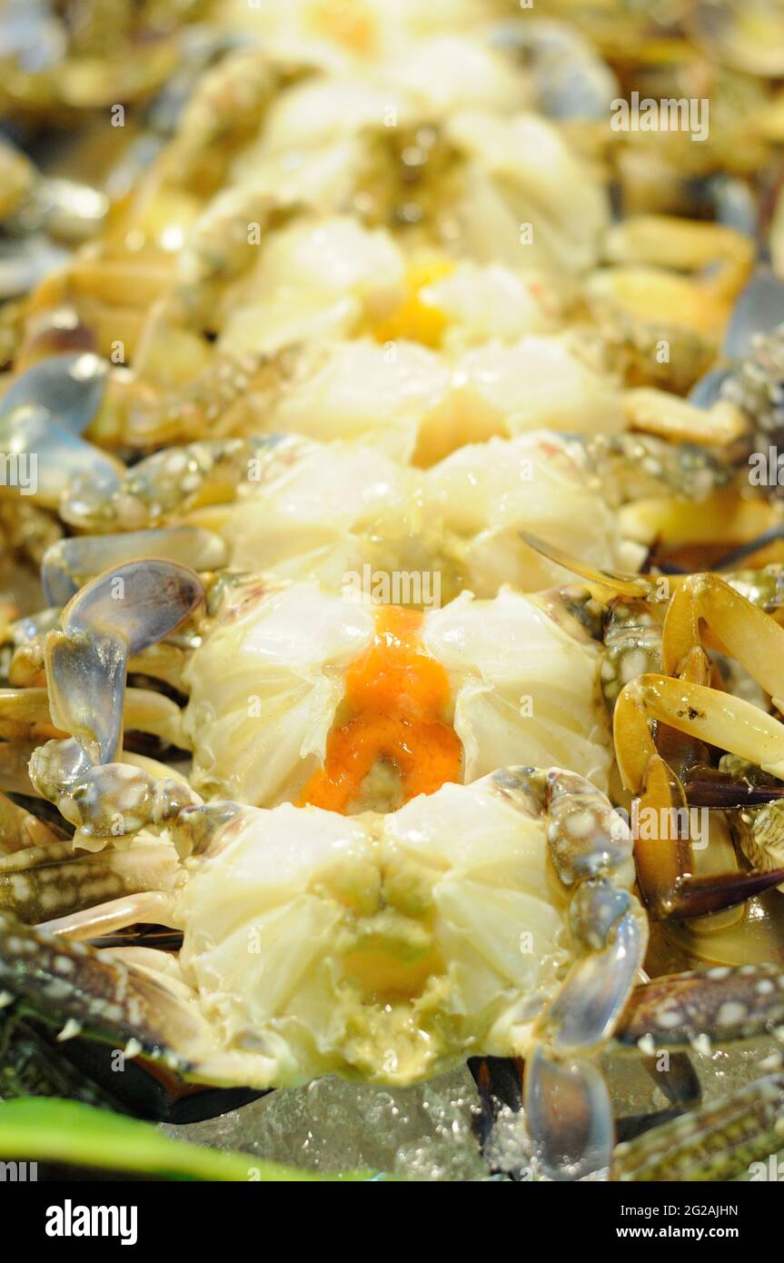 Fresh Crabs Sold in the Market Stock Photo