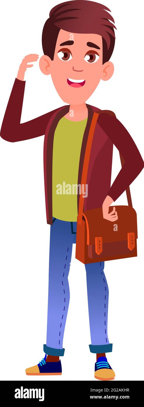 boy student with bag in college cartoon vector Stock Vector Image & Art -  Alamy