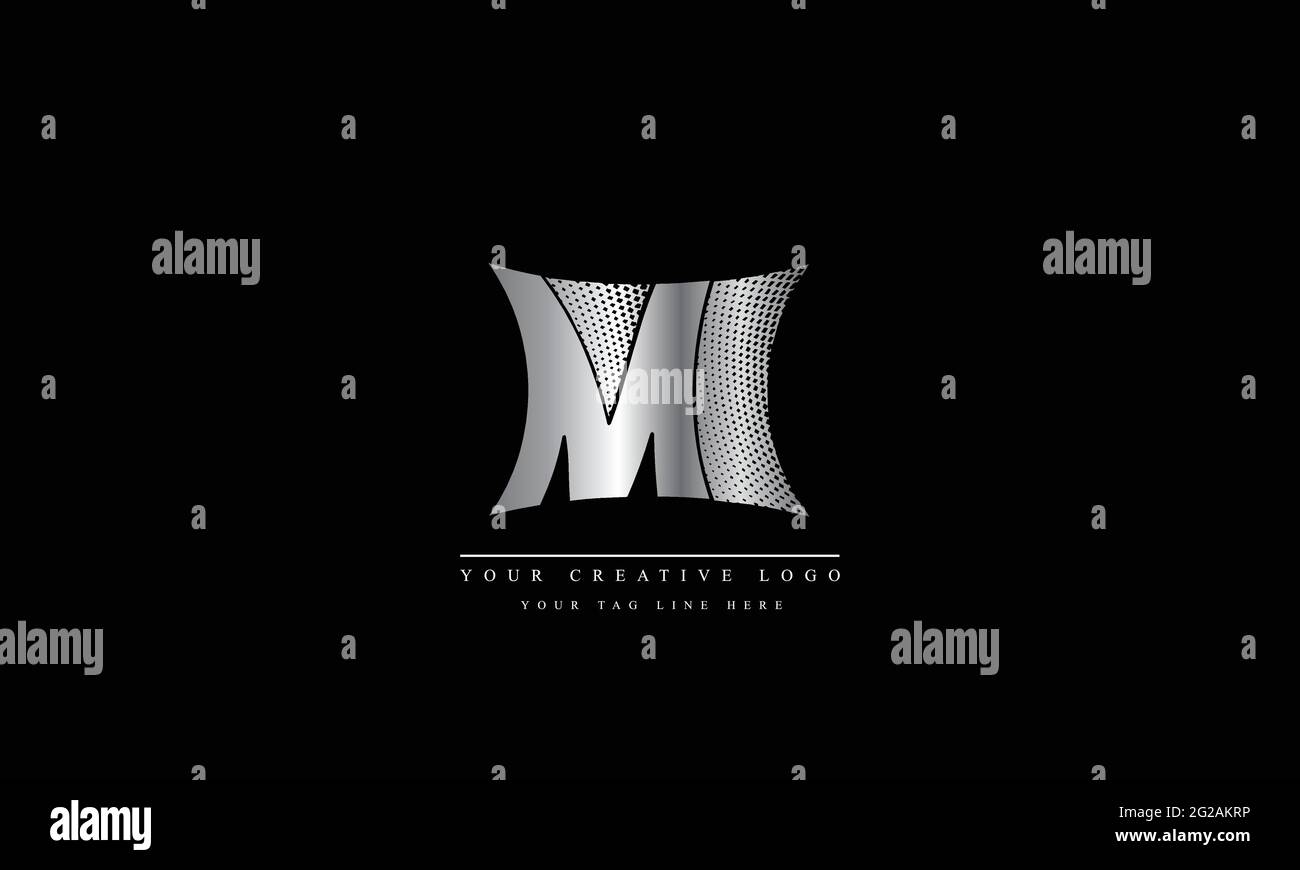M MM abstract vector logo monogram template Stock Vector