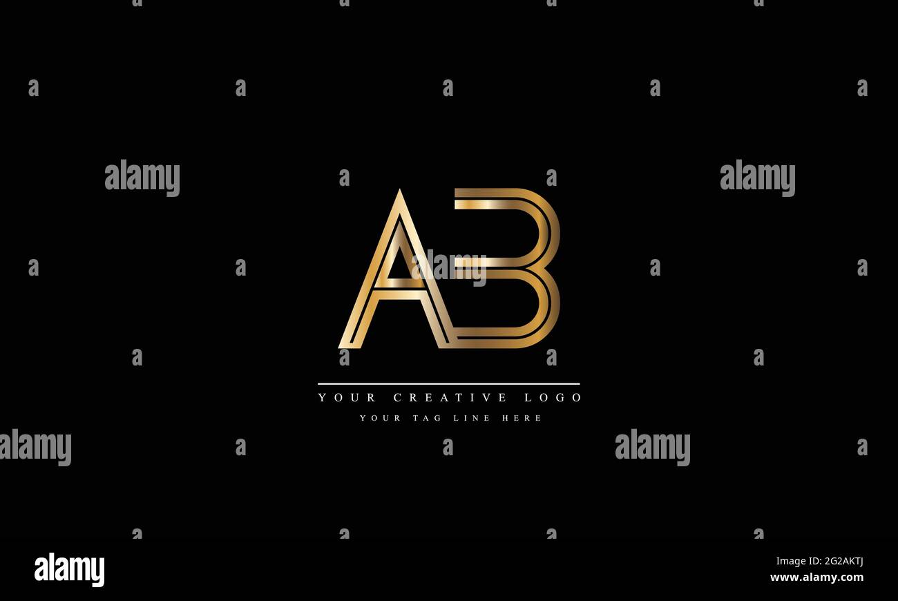 AB BA abstract vector logo monogram template Stock Vector