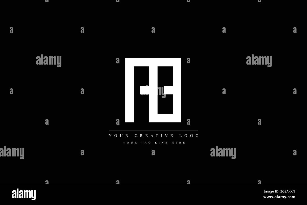 AB BA abstract vector logo monogram template Stock Vector