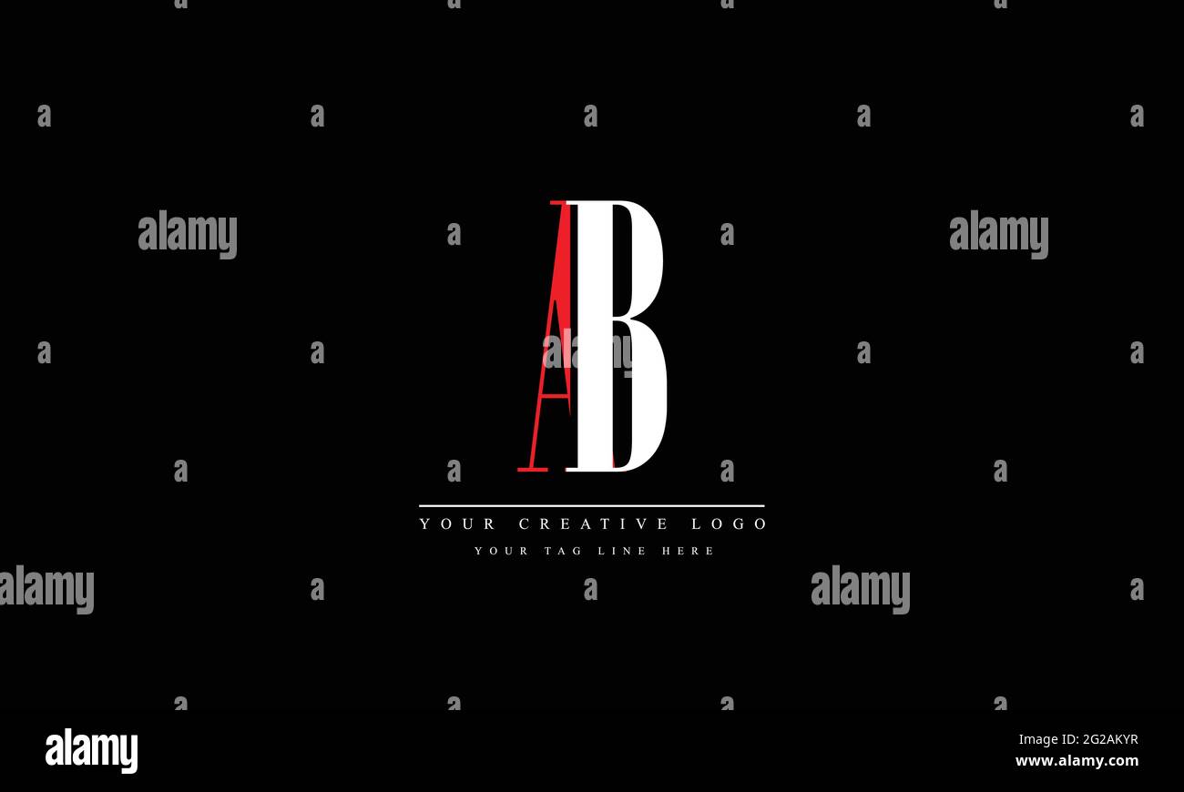 AB BA abstract vector logo monogram template Stock Vector