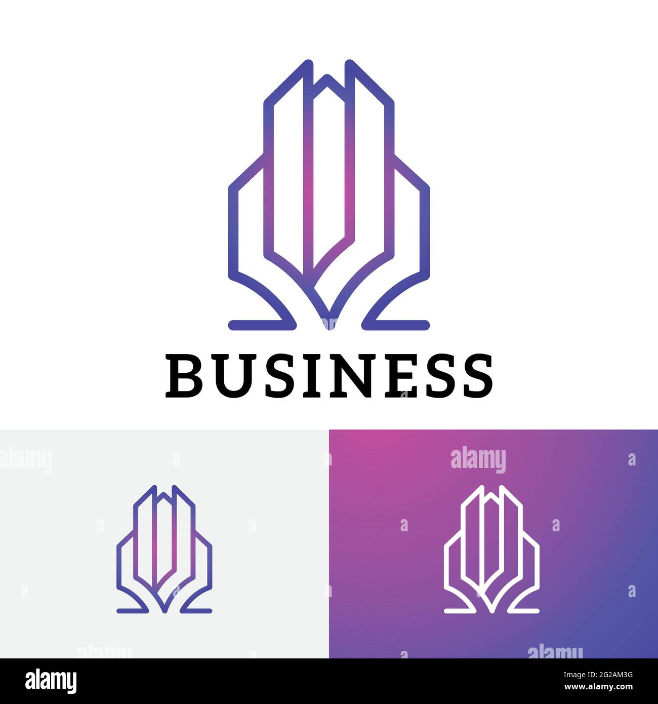 Building Real Estate Realty Business Line Logo Stock Vector
