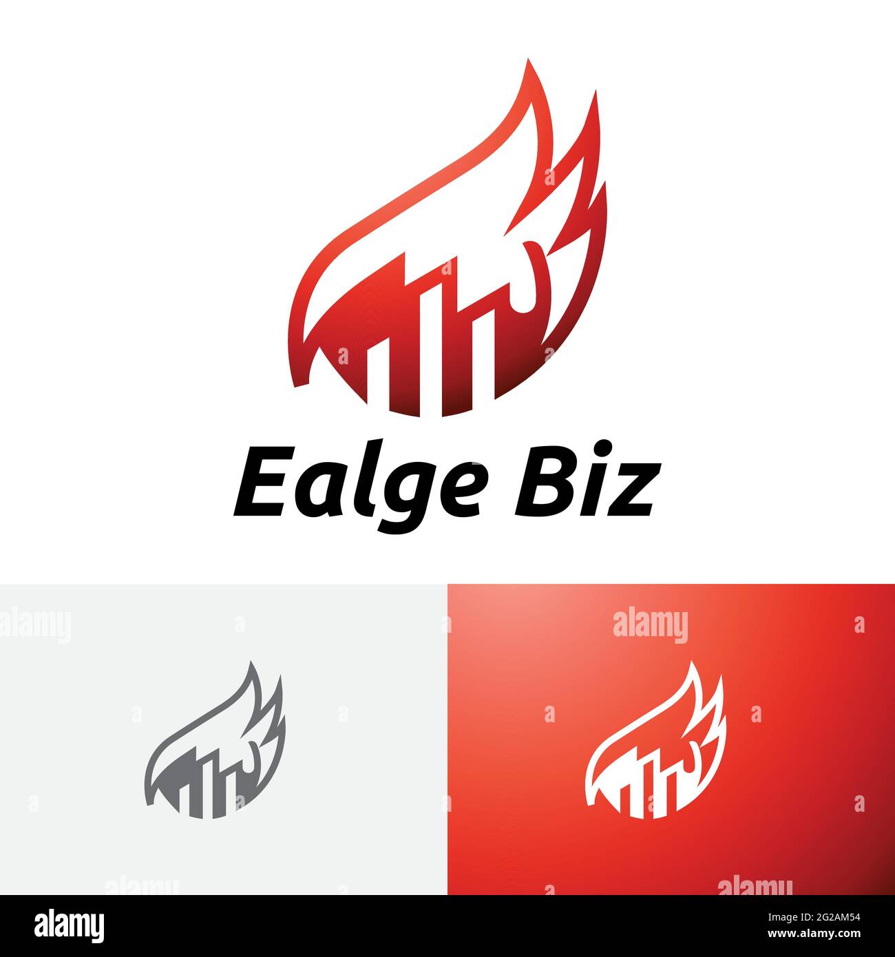 Eagle Eye Investing Business Financial Bar Chart Logo Stock Vector