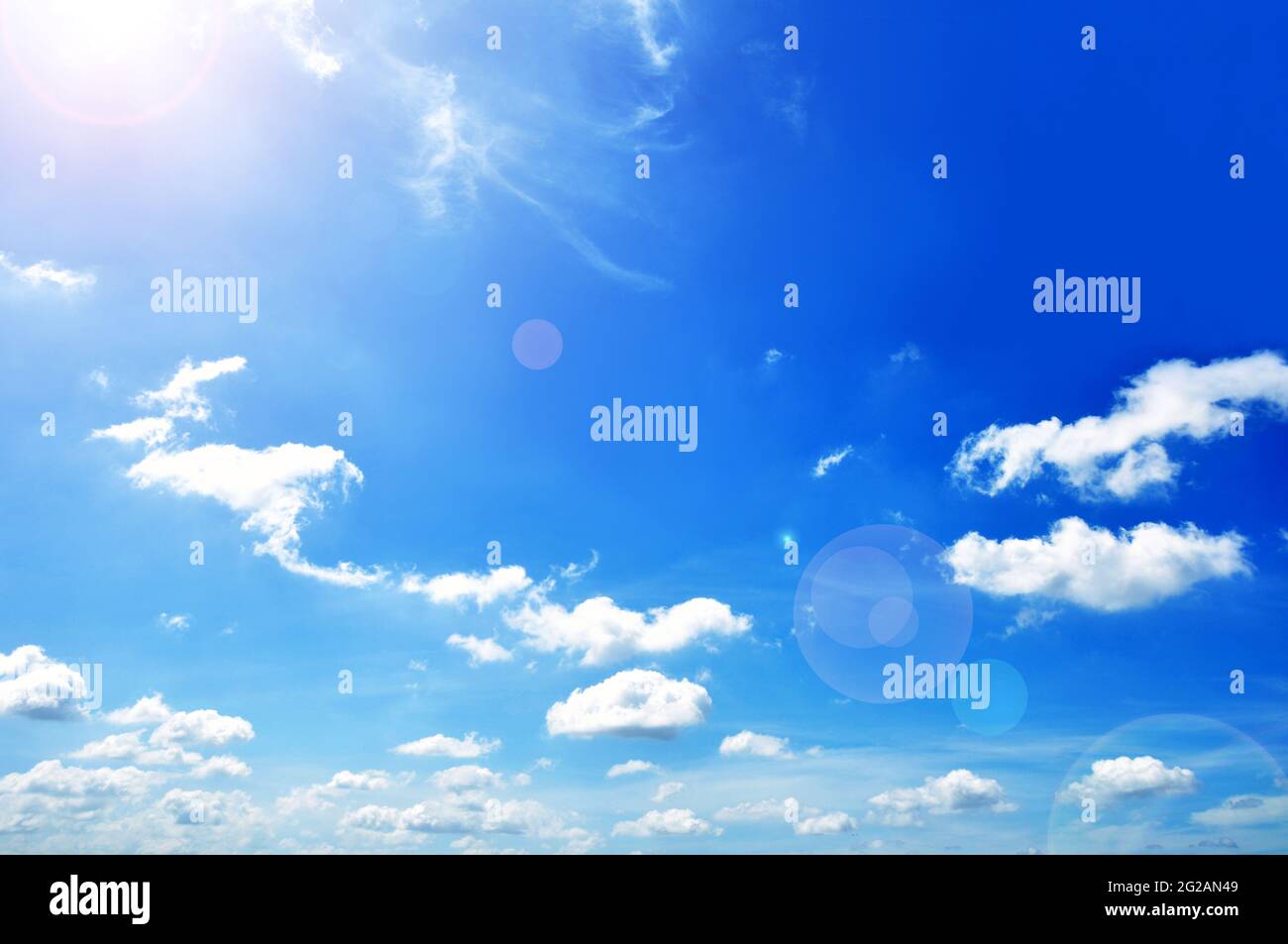 Beautiful blue sky with sunlight Stock Photo Alamy