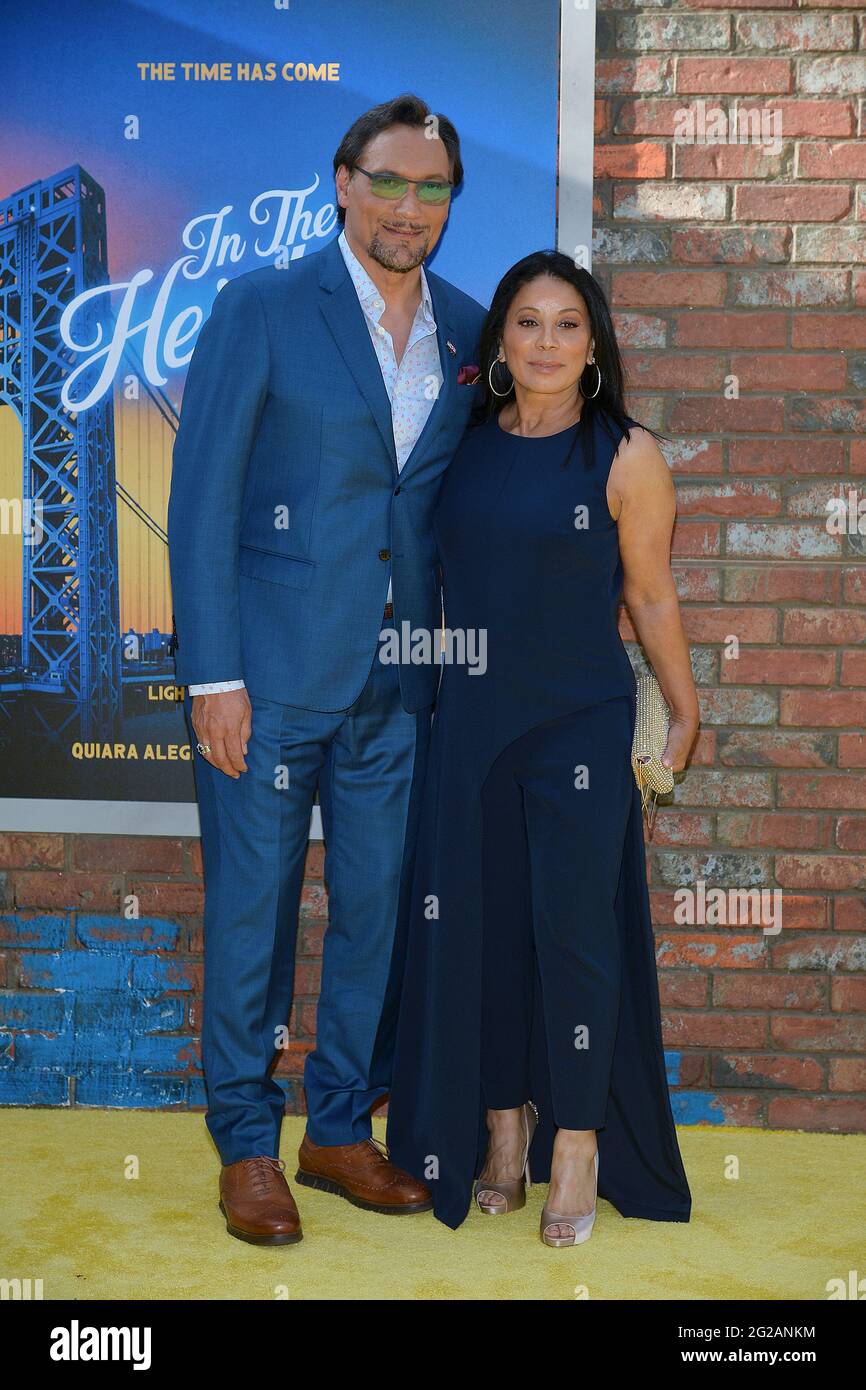 New York, USA. 09th June, 2021. (L-R) Actor Jimmy Smits and Wanda De Jesus attend the opening night premiere of “In The Heights” during 2021 Tribeca Festival at United Palace Theater in New York, NY, June 09, 2021. (Photo by Anthony Behar/Sipa USA) Credit: Sipa USA/Alamy Live News Stock Photo