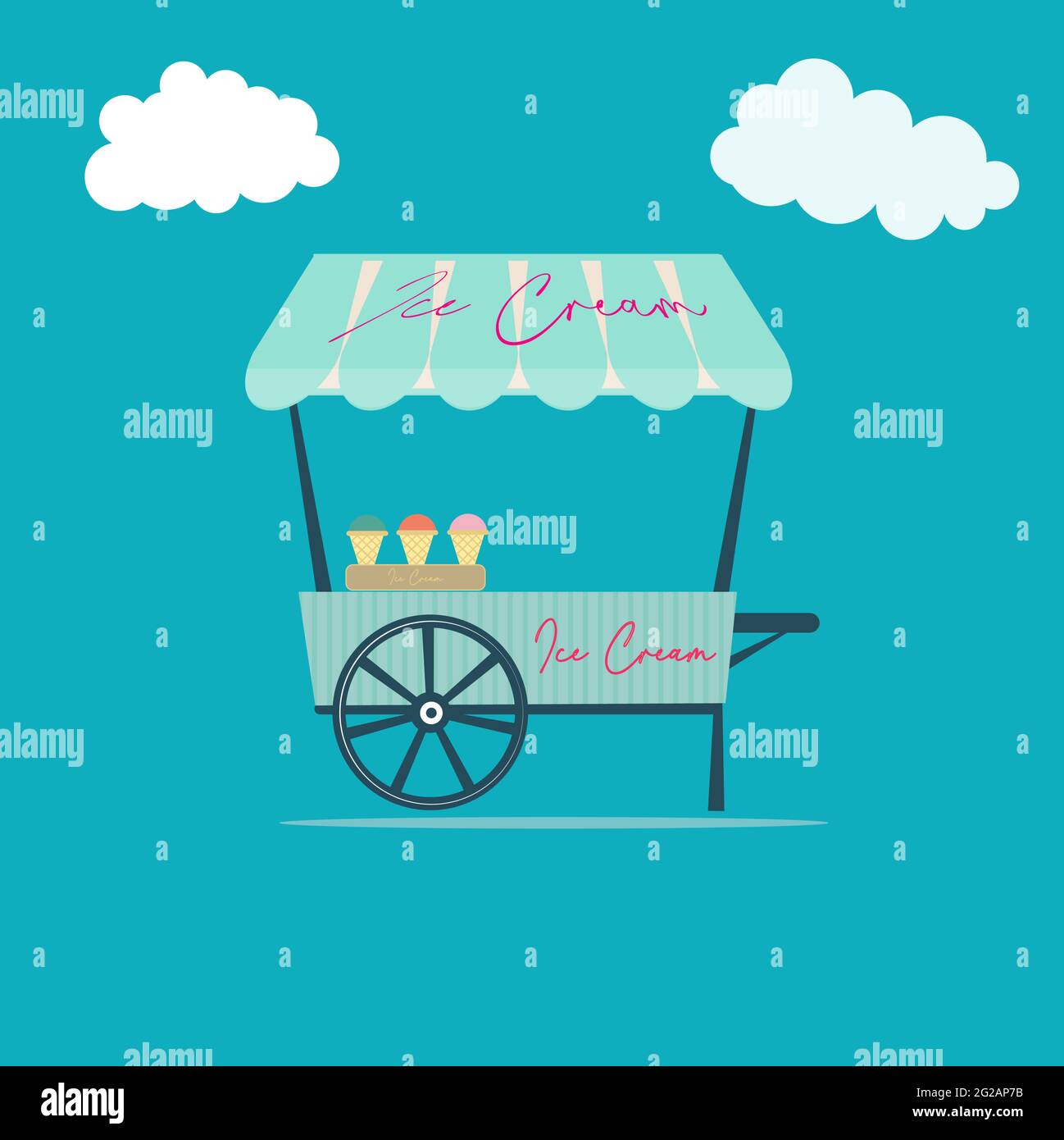 Ice Cream cart vector illustration Stock Vector Image & Art Alamy