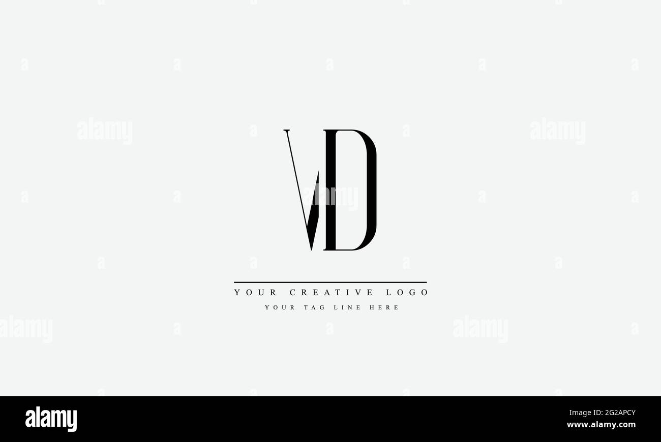 Letter Logo Design with Creative Modern Trendy Typography VD DV Stock Vector