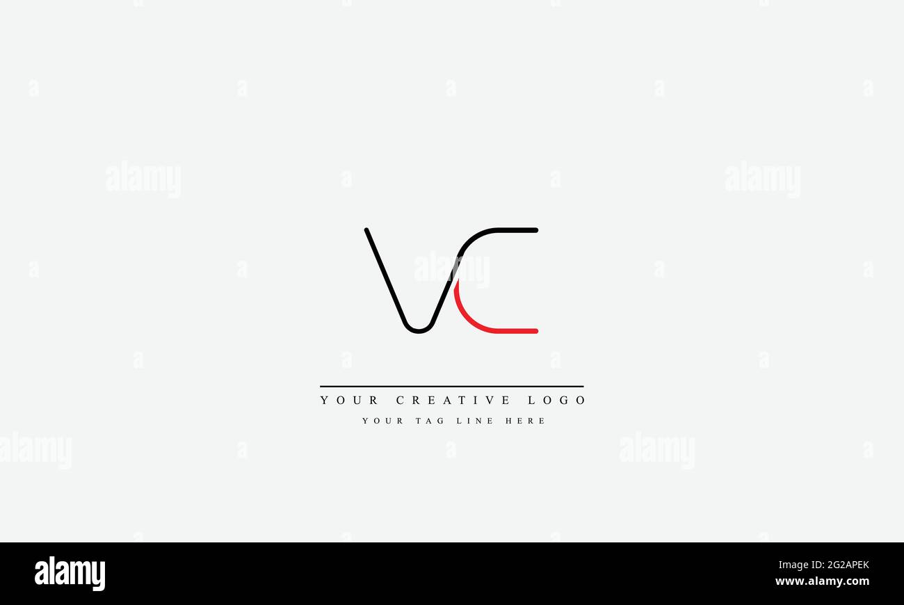 Letter Logo Design with Creative Modern Trendy Typography VC CV Stock Vector