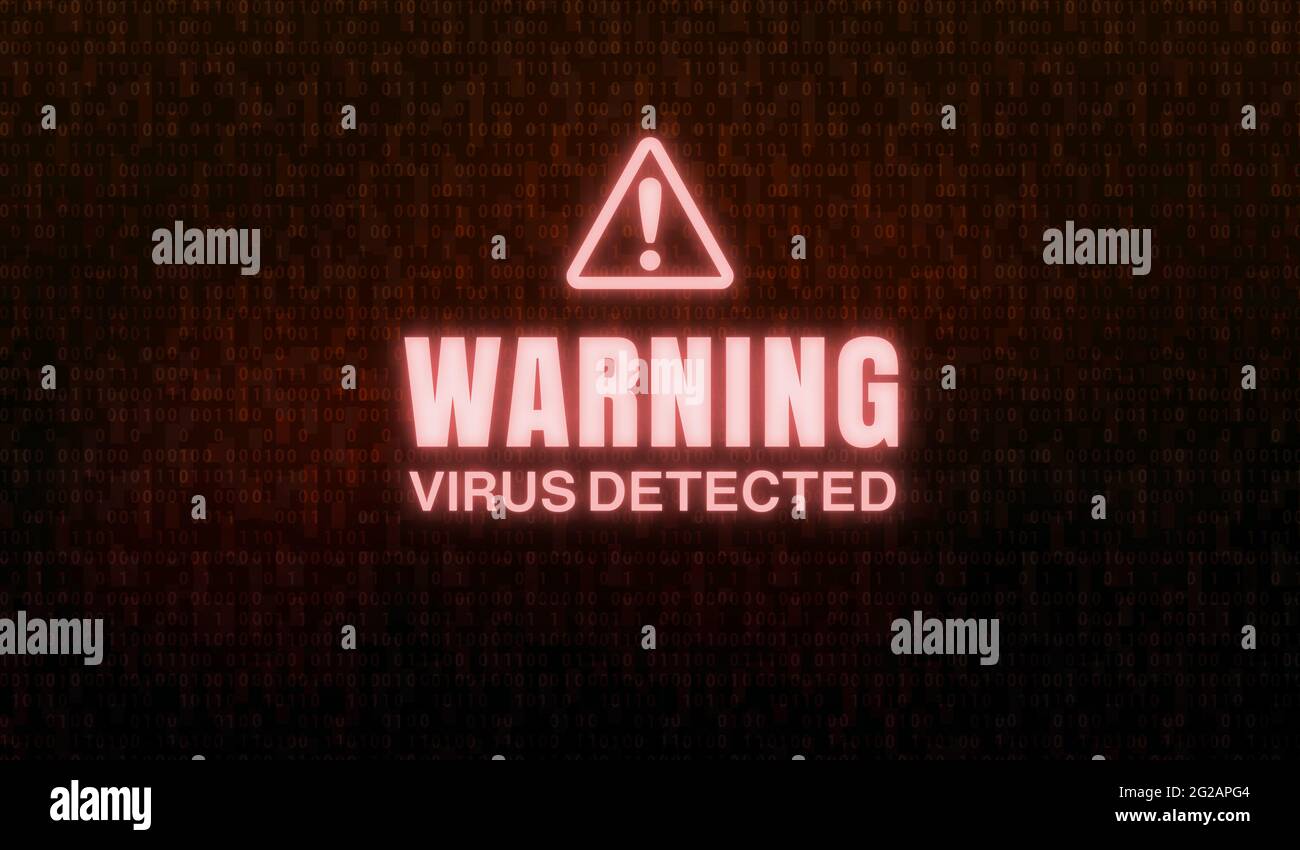 Warning sign on PC screen ( computer virus, hacking etc Stock Photo - Alamy