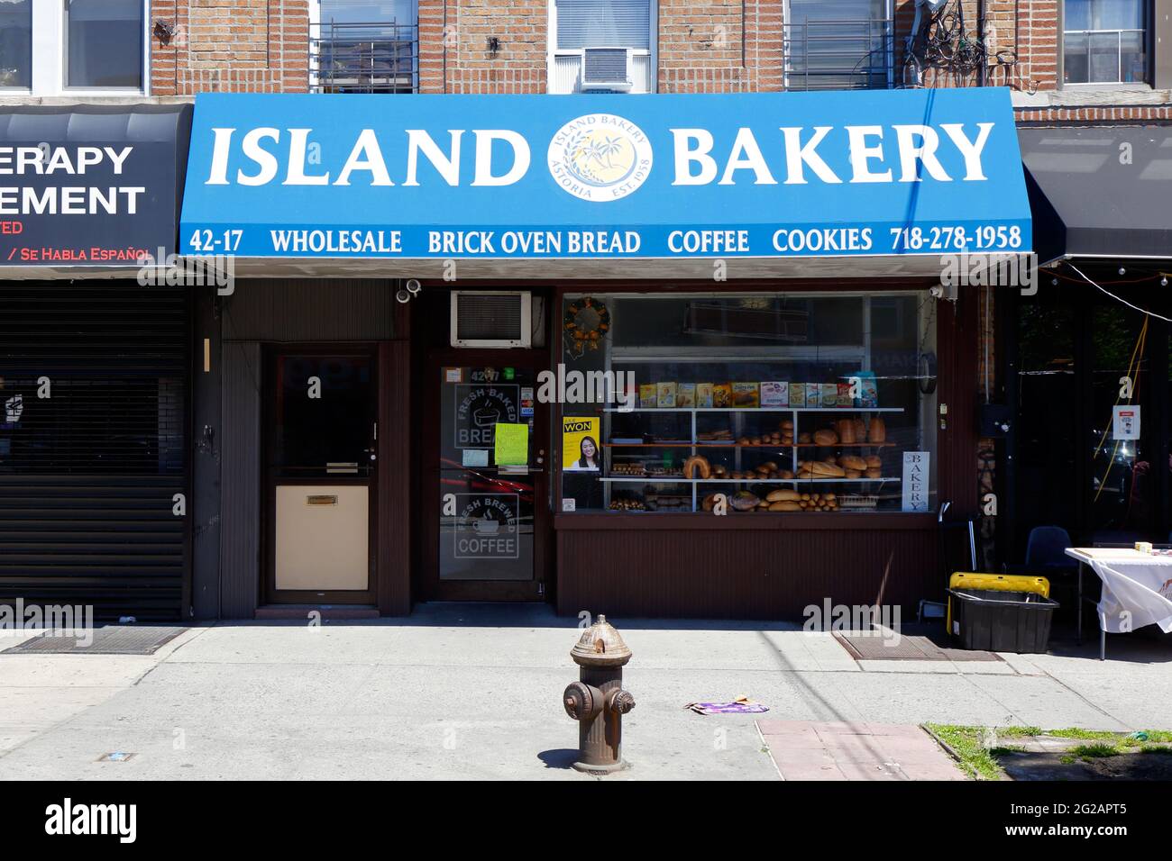 Island Bakery, 4217 Broadway, Queens, New York. NYC storefront photo of