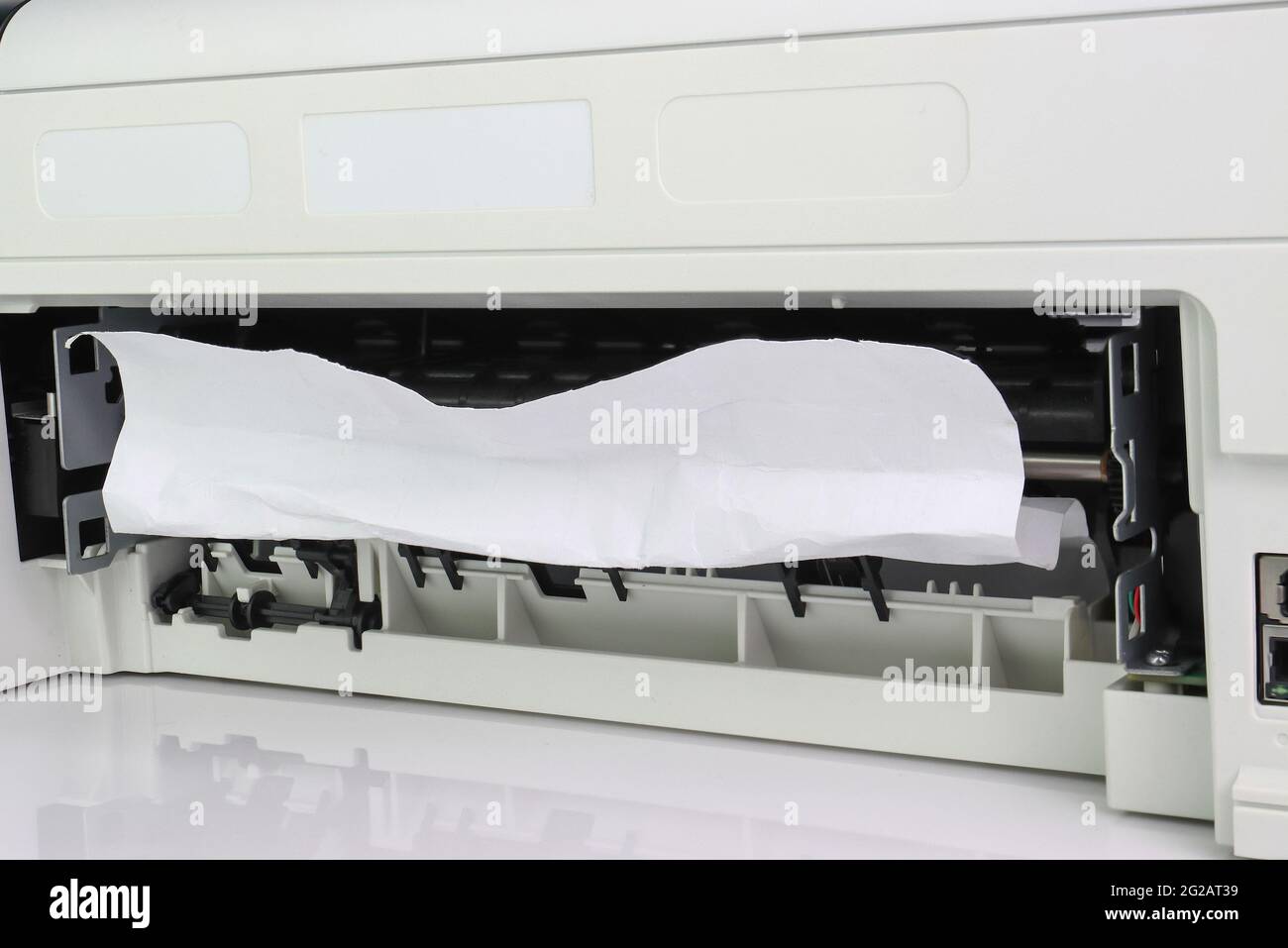 Paper Stuck, Paper Jam In Printer At Office Stock Photo Alamy