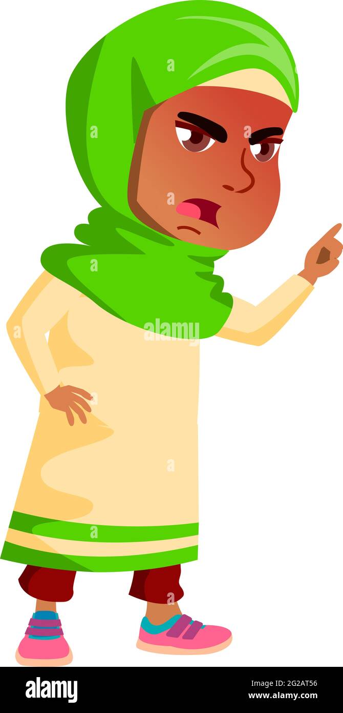 angry arabic girl kid shouting at sister cartoon vector Stock Vector Image  & Art - Alamy