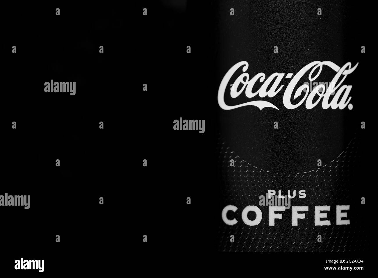 Georgia, U.S. - May, 2021: Coca-cola plus coffee can Stock Photo