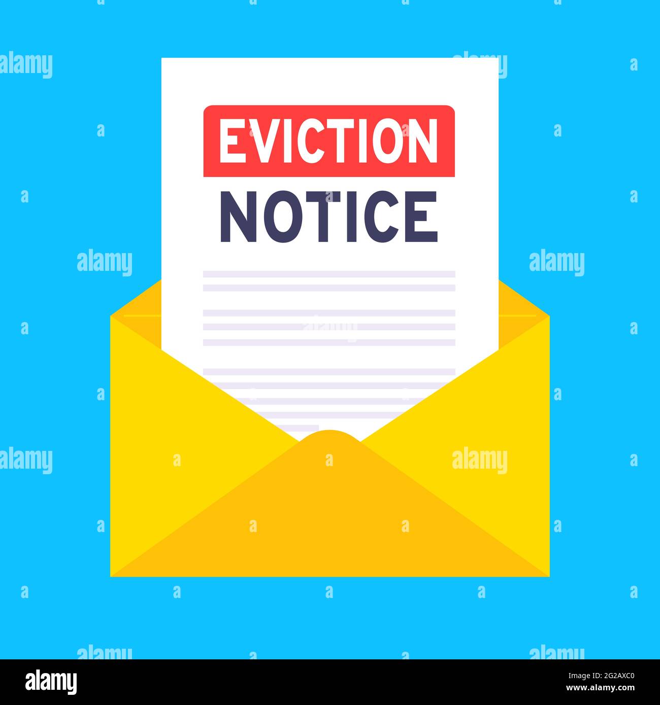 Eviction notice legal document in the envelope vector illustration flat ...