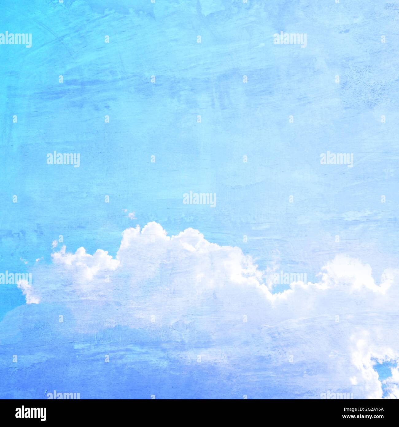 Blue sky and clouds - retro style picture Stock Photo