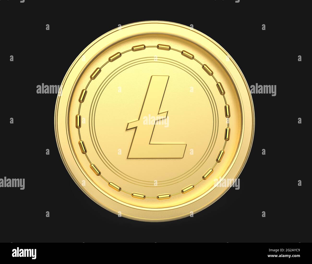3D Illustration of Litecoin in gold color - cryptocurrency Stock Photo -  Alamy
