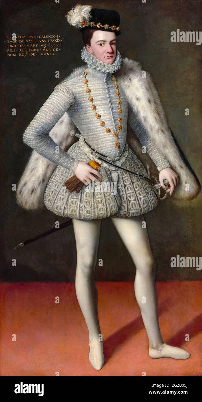 Francis Duke of Anjou and Alençon (1555-1584), portrait painting by unknown artist, 1572 Stock Photo