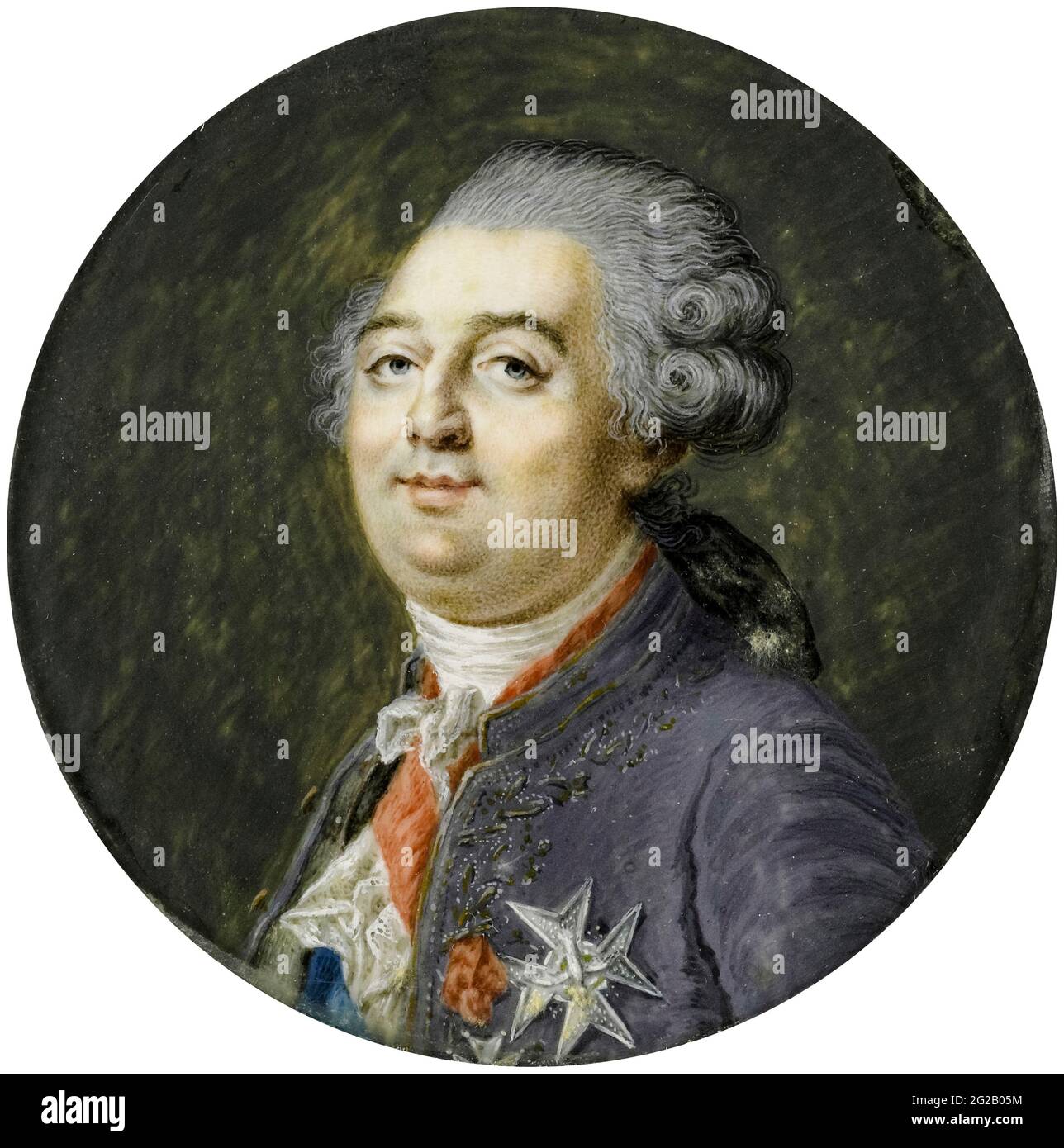 Louis XVI (1754-1793) King of France, portrait miniature after Joseph Boze, 1775-1800 Stock Photo