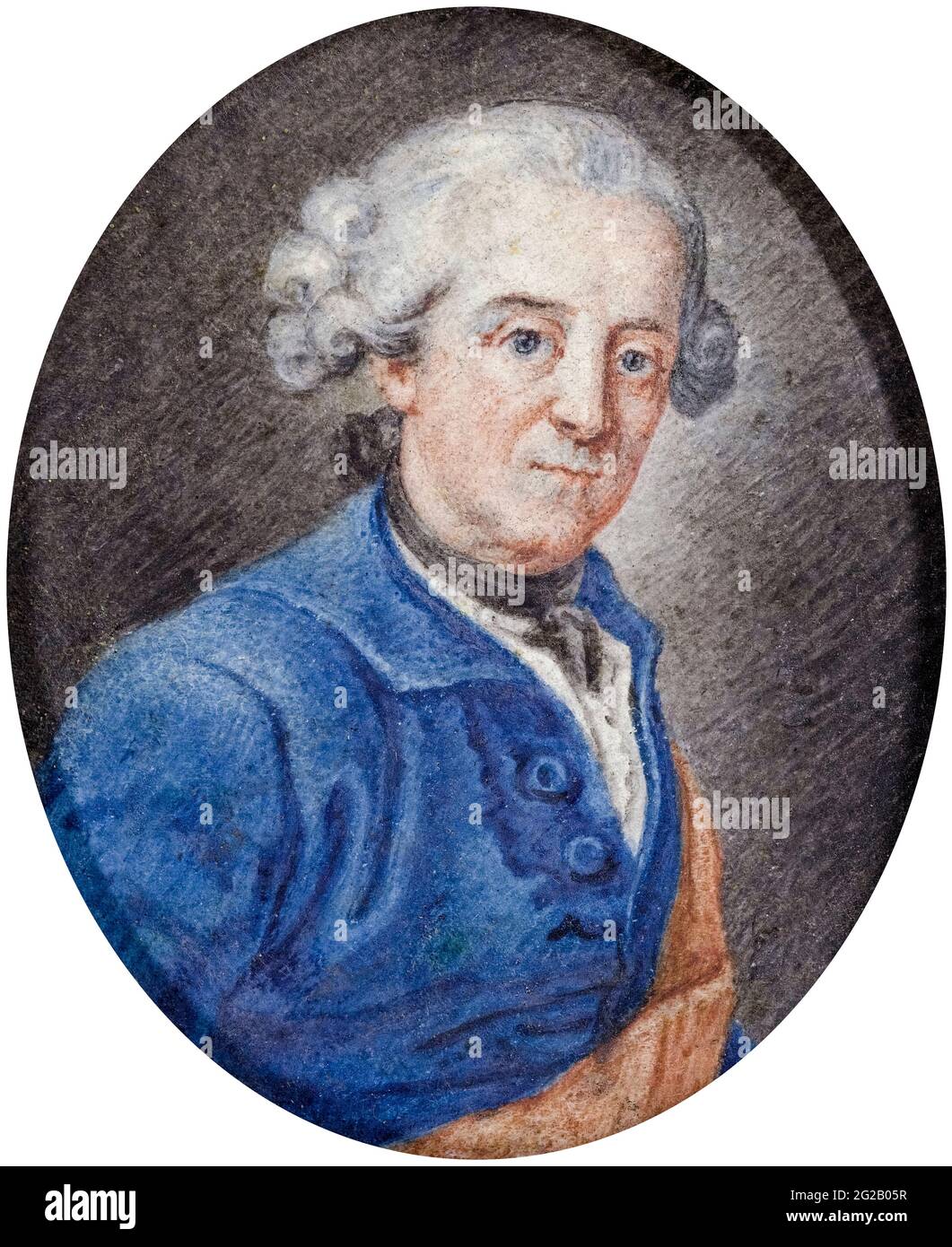 Frederick II (1712-1786) aka Frederick the Great, King of Prussia, portrait miniature by unknown artist, 1760-1780 Stock Photo