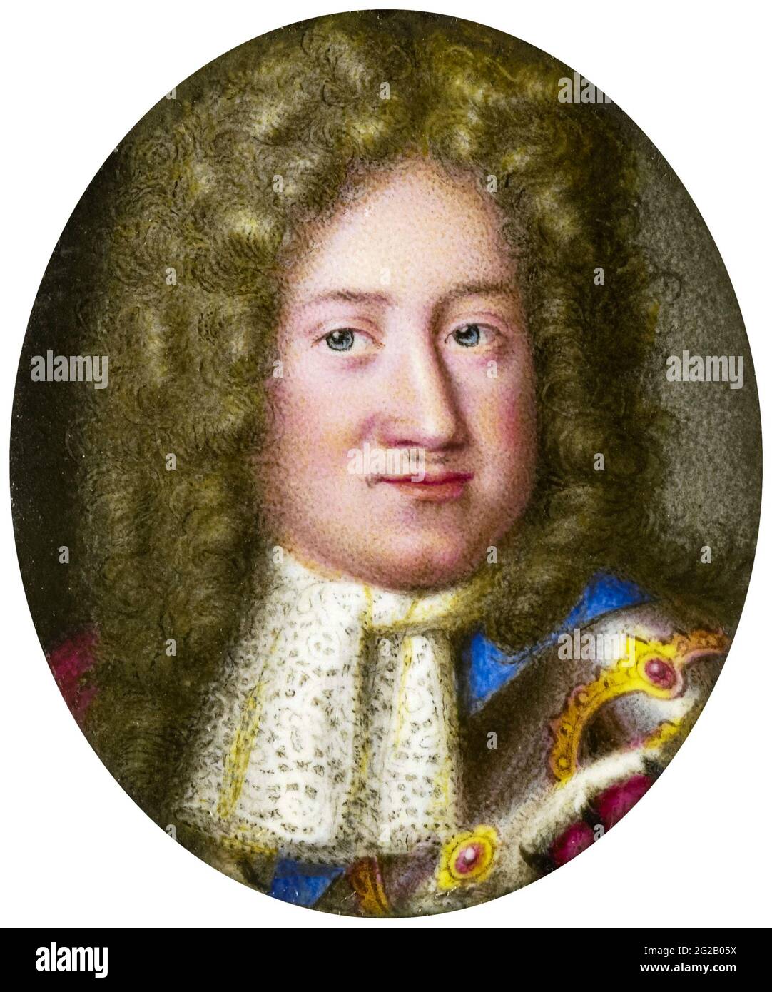 Frederick I (1657-1713) Elector of Brandenburg and Duke of Prussia, (1688–1713) (as Frederick III), later King of Prussia (1701-1713), portrait miniature by Samuel Blesendorf, 1677-1706 Stock Photo