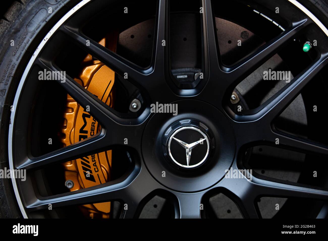Stuttgart Germany June 2021 Mercedes Benz wheel. Mercedes amg