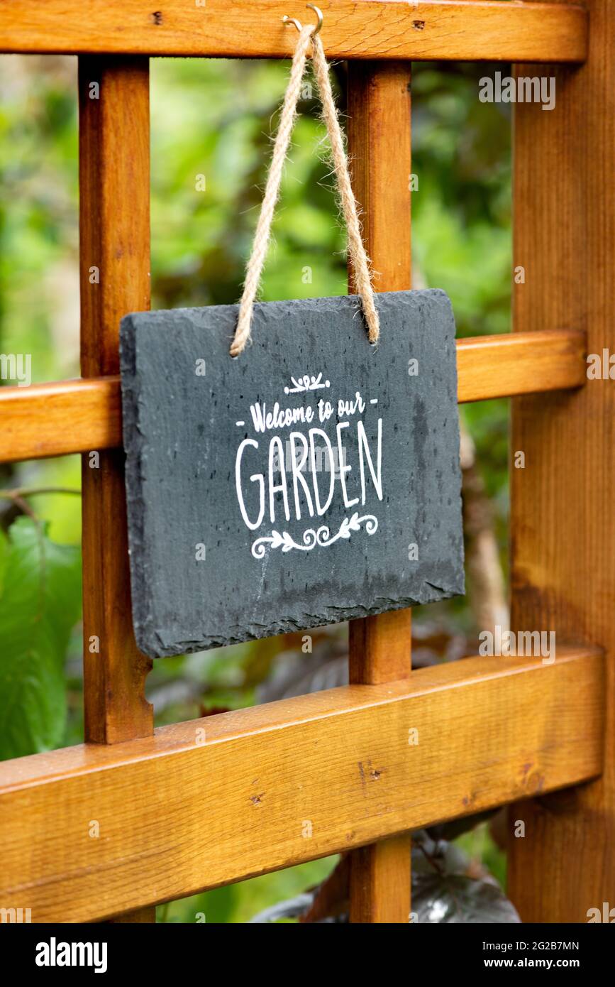 Outdoor interior with wooden fence in the garden, Stock Photo