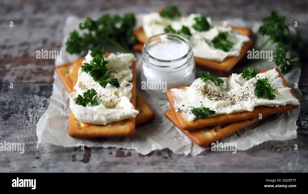 Philadelphia cheese crackers. Healthy snack. Keto diet. Keto snack