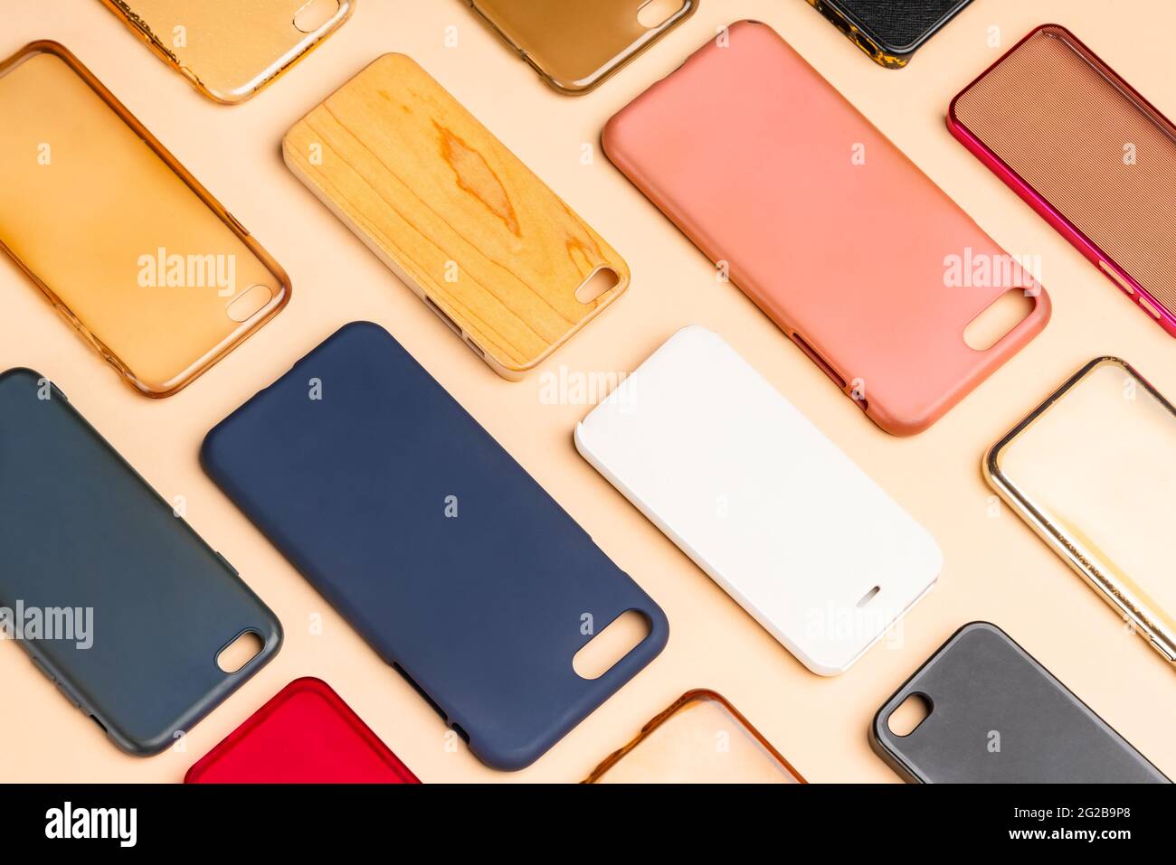 Pile of multicolored plastic back covers for mobile phone. Choice of smart  phone protector accessories on neutral background. A lot of silicone phone  Stock Photo - Alamy