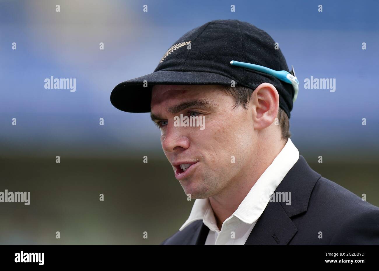 New Zealand captain Tom Latham during the coin toss on day one of the second LV= Insurance Test match at Edgbaston, Birmingham. Picture date: Thursday June 10, 2021. Stock Photo
