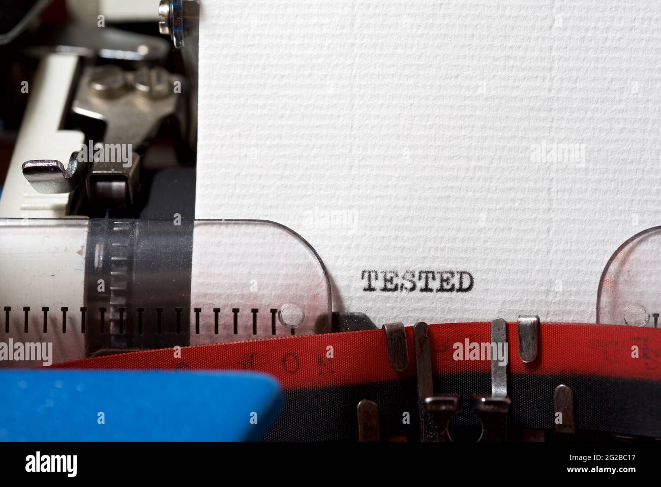 The word tested written with a typewriter Stock Photo - Alamy