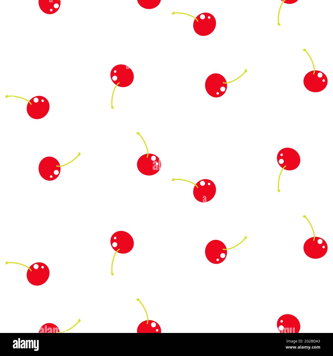 Cherry seamless fruit vector pattern. Berry background for print. Stock Vector